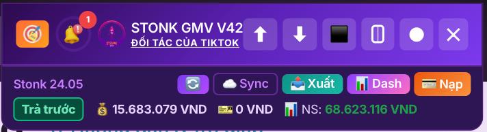 Thanh công cụ nổi STONK GMV